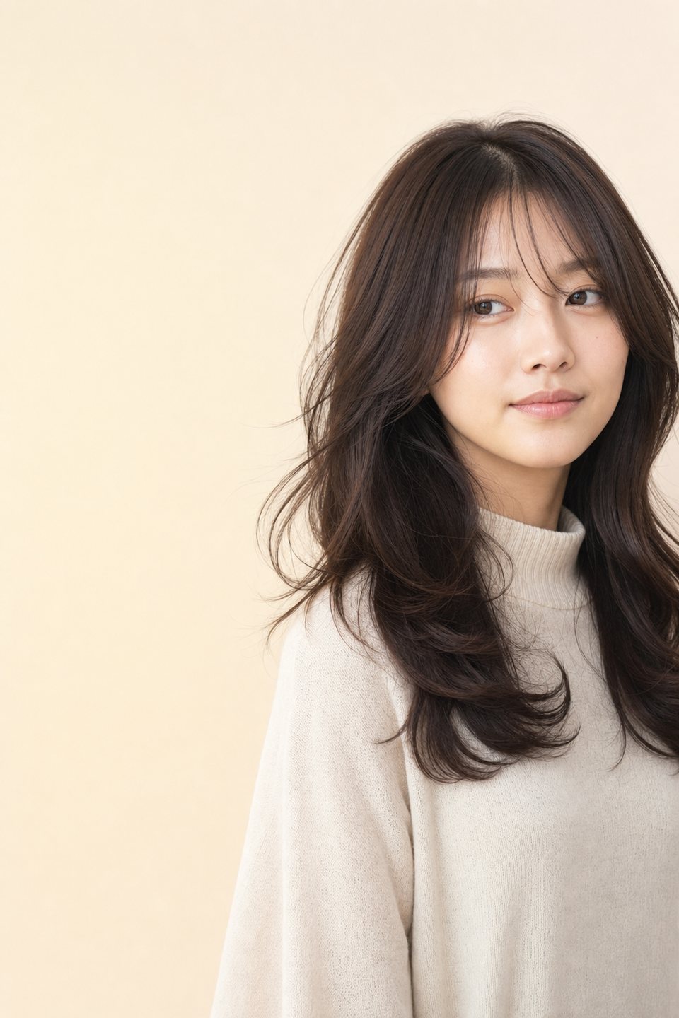 レイヤーを入れた韓国ヘアのスタイル
