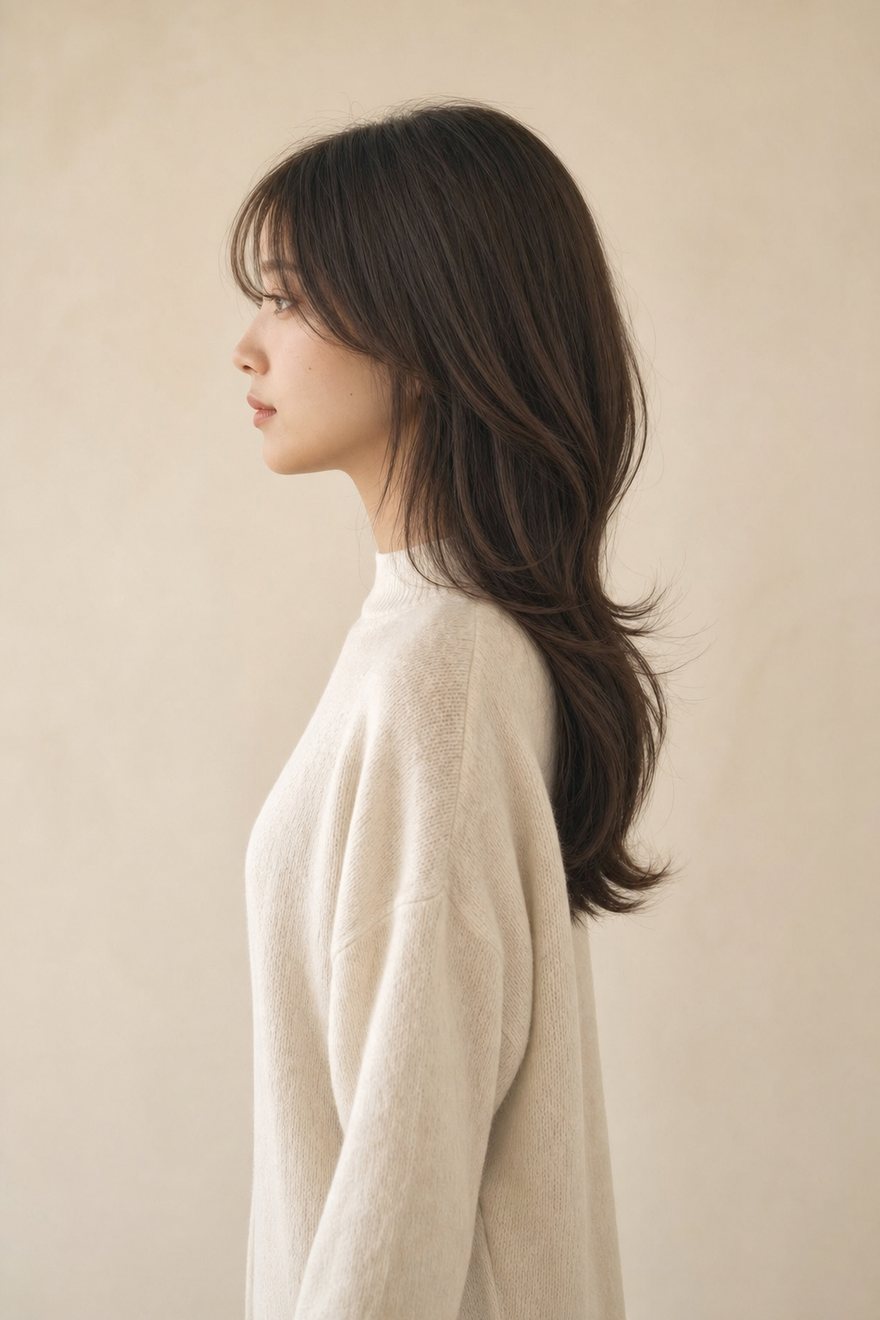 くびれレイヤーのヘアスタイル
