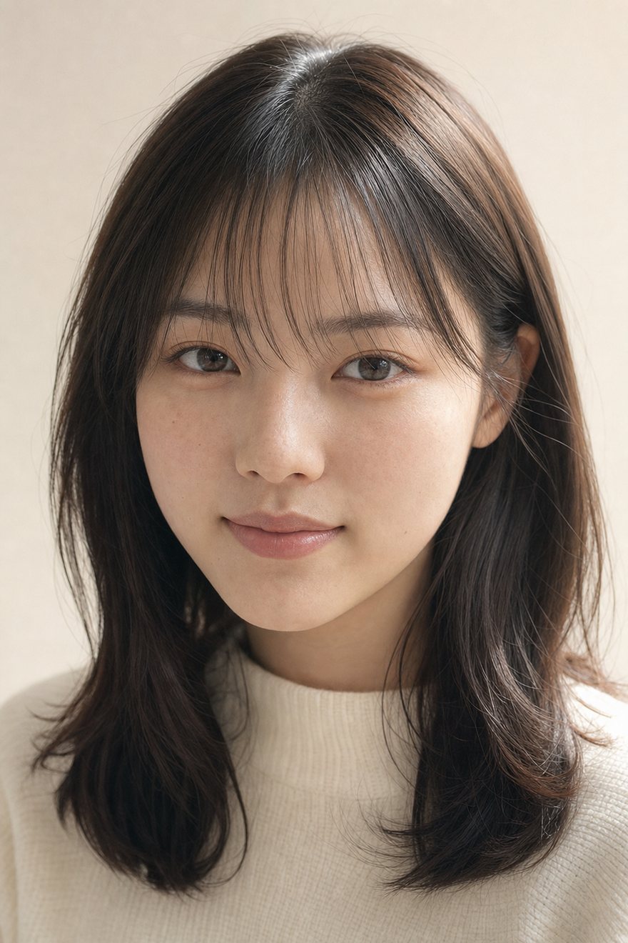 シースルーバングのヘアスタイル